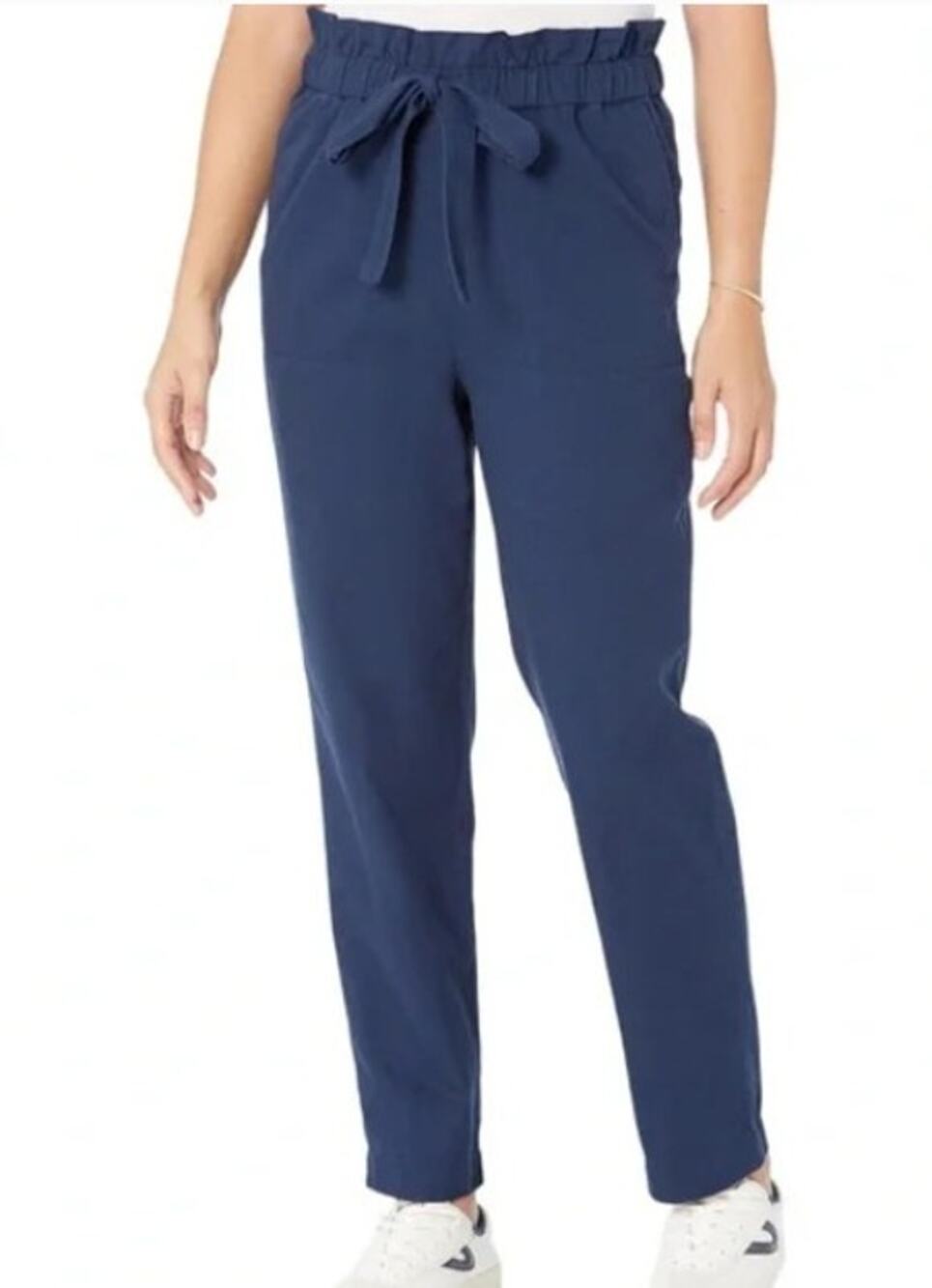 NWT Draper James Paper Bag Twill Pant, Nassau Navy, Size M